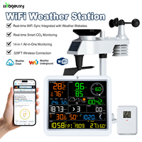 WiFi Weather Station 14-in-1 with Solar Power Wireless Outdoor Sensor CO2 Detection 100m Range Weather Cloud Sync for Home