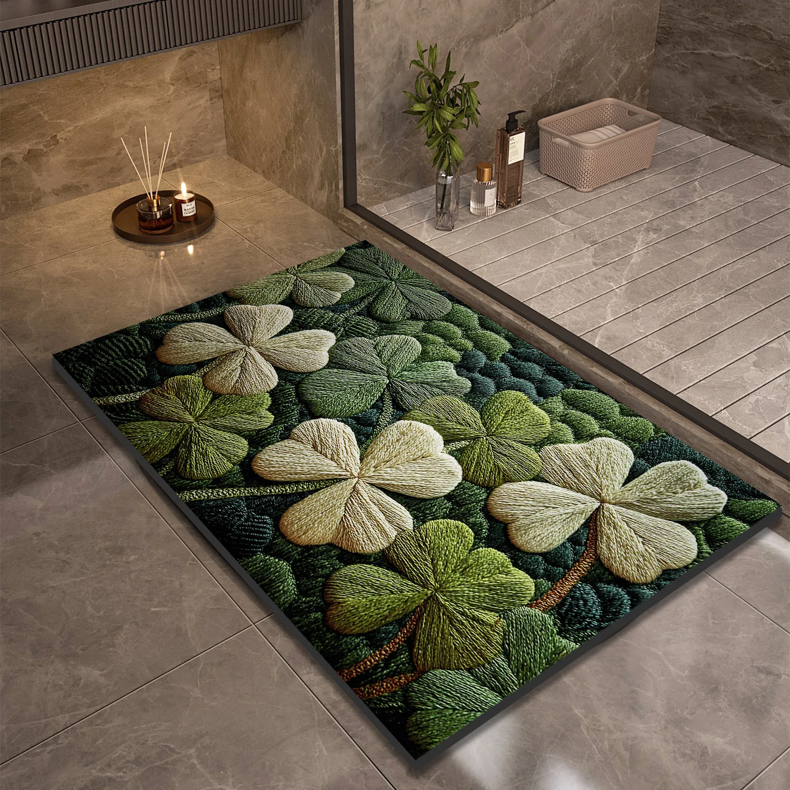 

Luxury Diatomite Bath Mat Bathroom Carpet Non-slip Shower Foot Mats Absorbent Quick Dry Toilet Rugs Doormat Washable