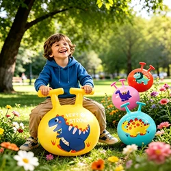 T-Handle Dinosaur Claw Bouncing Ball Space Hopper Balance Exercise Inflatable Ball Outdoor Game Sport Jumping Toy for Children