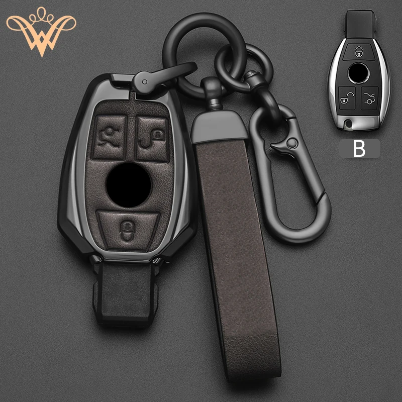 

Alloy Style Car Key Case Cover Shell Fob For Mercedes Benz W204 W463 W176 W251 W205 A200 A260 A C R G Class GLA CLA GLK GLC CLS