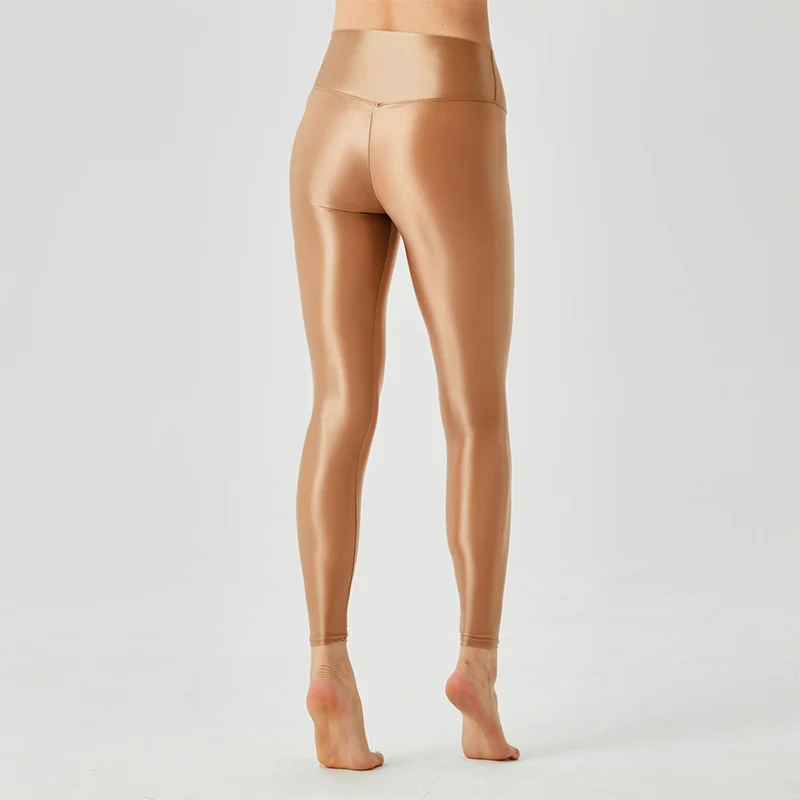 Satin Glossy pants High Waist Sport Women Fitness Shiny Yoga Pants Tights Leggings High Elastic glossy leggings
