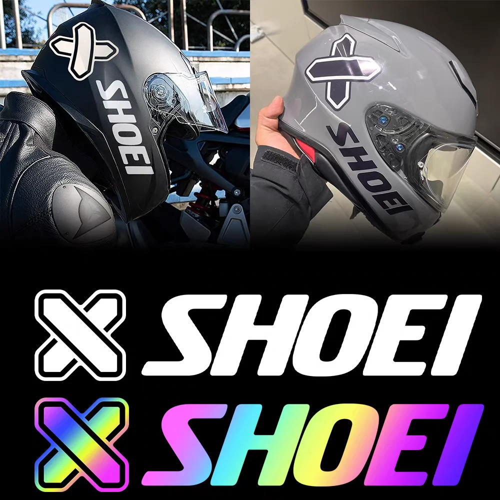 4PC For SHOEI Logo Reflective Vinyl Motorcycle Helmet Sticker for X Spirit III X Fourteen Neotec II Custom Decals