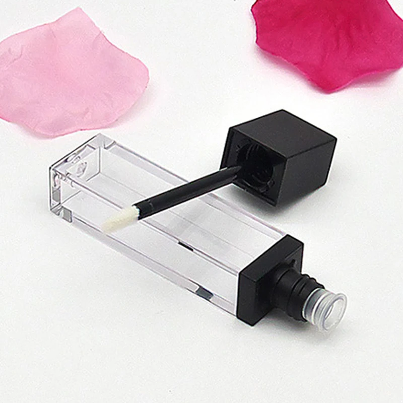 20 قطعة 7 مللي أنبوب ملمع الشفاه المربع زجاجات ملمع الشفاه الفارغة لتقوم بها بنفسك أنابيب أحمر الشفاه السائل القابلة لإعادة الملء حاويات مستحضرات التجميل الشفافة