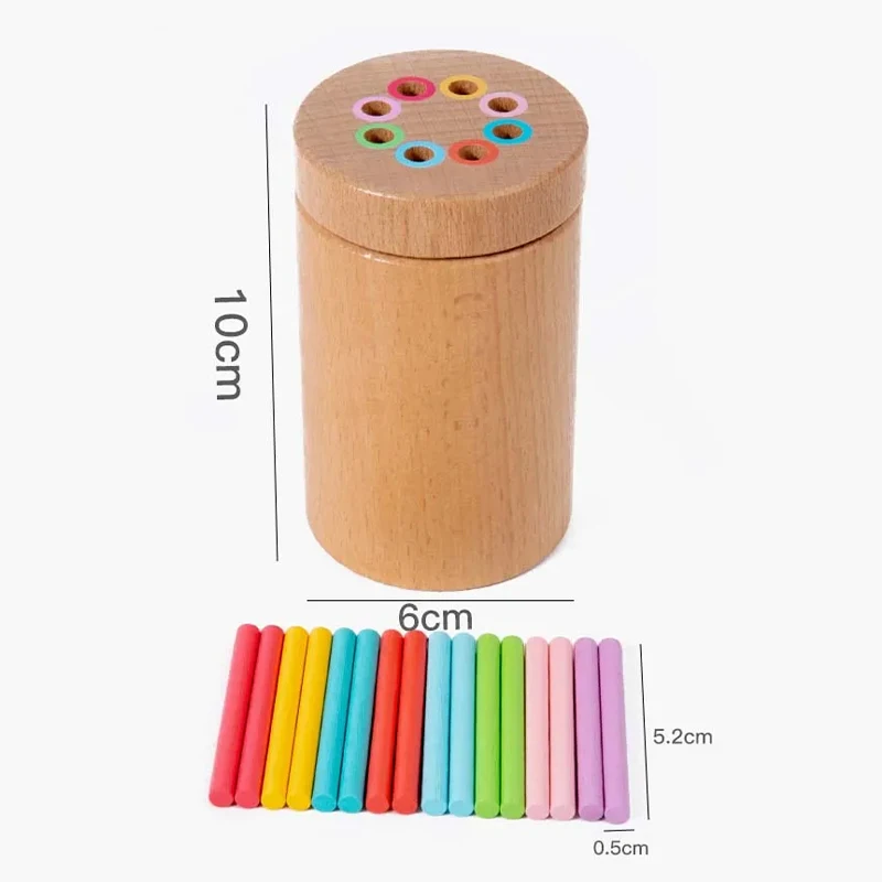 Giocattoli coordinati in legno Montessori Corrispondenza dei colori Ordinamento Stick Giocattolo di equilibrio Abilità motorie fini Apprendimento della matematica Giocattoli educativi per bambini