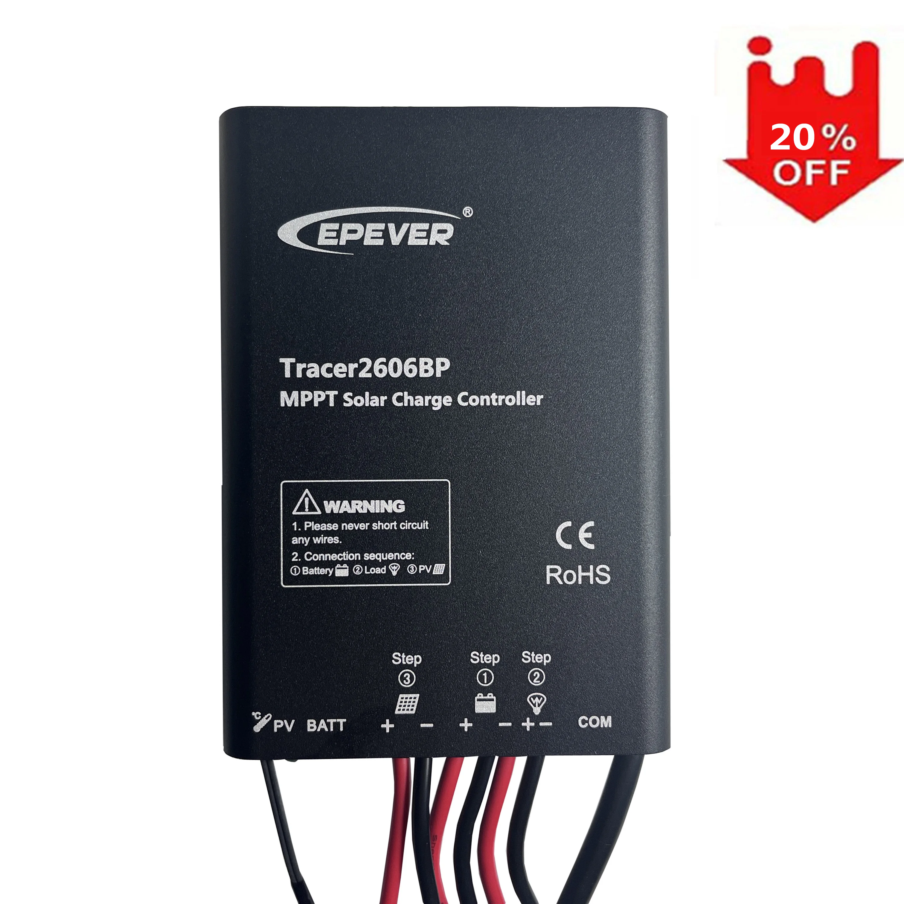 EPEVER TrancerBP MPPT Solar Charger Controller  Lithium Battery Regulator