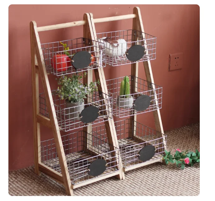 Multi layer trapezoidal space saving miscellaneous storage rack ins style living room balcony bedroom