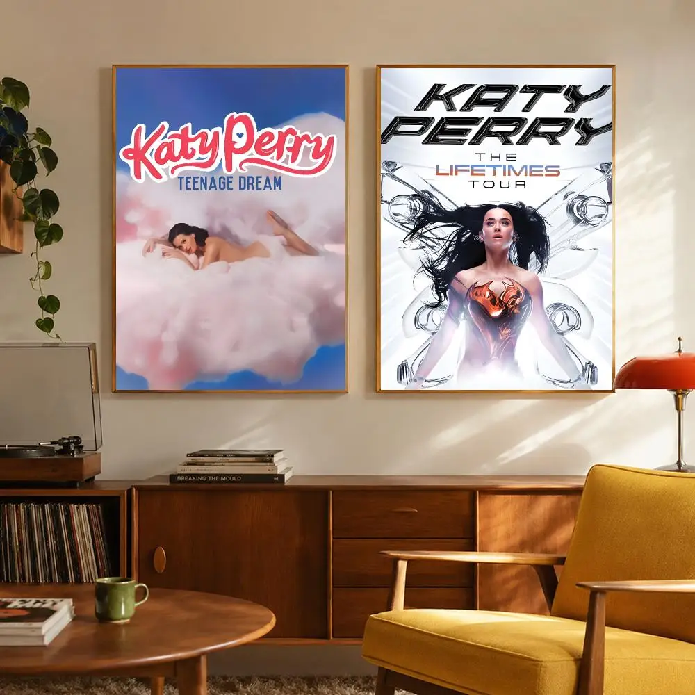 Pop K-Katy Perry Poster Digital Solvent Print Waterproof PP Fade-Resistant Wall Art Room Decor Gift
