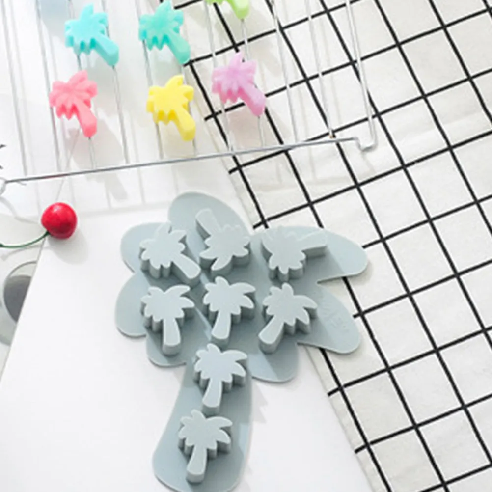 2Pcs Coconut Tree Shape Silicone Fondant Mold Creative Chocolate Mold for Baking Home Cake Decoration Ice Mould