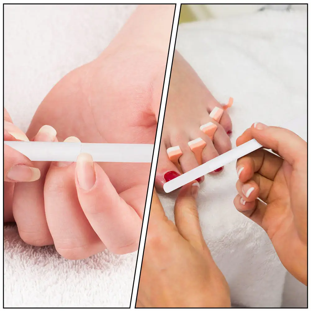 Glass Nail File Set 5 Piece Etched Nail Buffers for Shaping Smoothing Natural and False Nails Travel Manicure