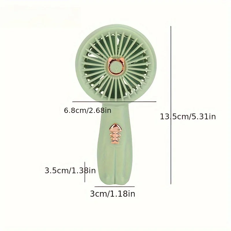 مروحة صغيرة كرتونية لسطح المكتب، مروحة صغيرة محمولة لطيفة مع مروحة تبريد صيفية قابلة لإعادة الشحن عبر USB