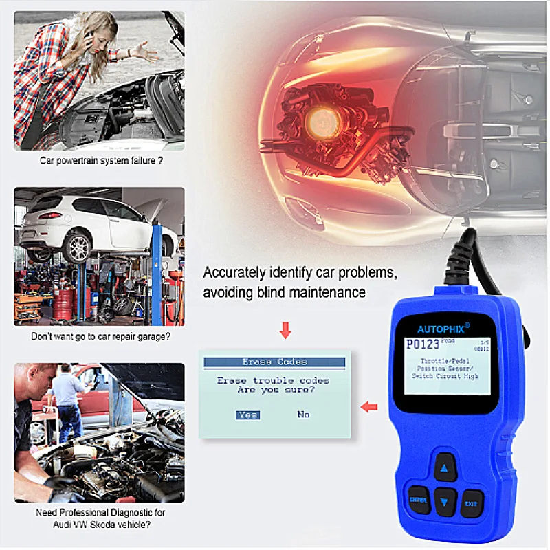 AUTOPHIX V007 OBD II Scanner for Volkswagen Series Vehicle Diagnostic Tool