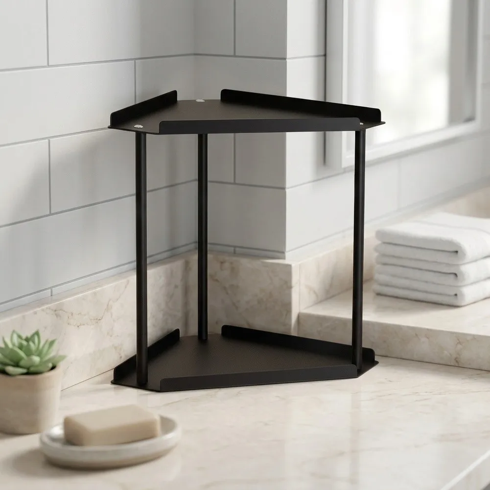 For Bathroom Corners Metal Toiletry Stand 2 Tier Bathroom Organizer Non Slip Feet Bathroom Organizer Organizer