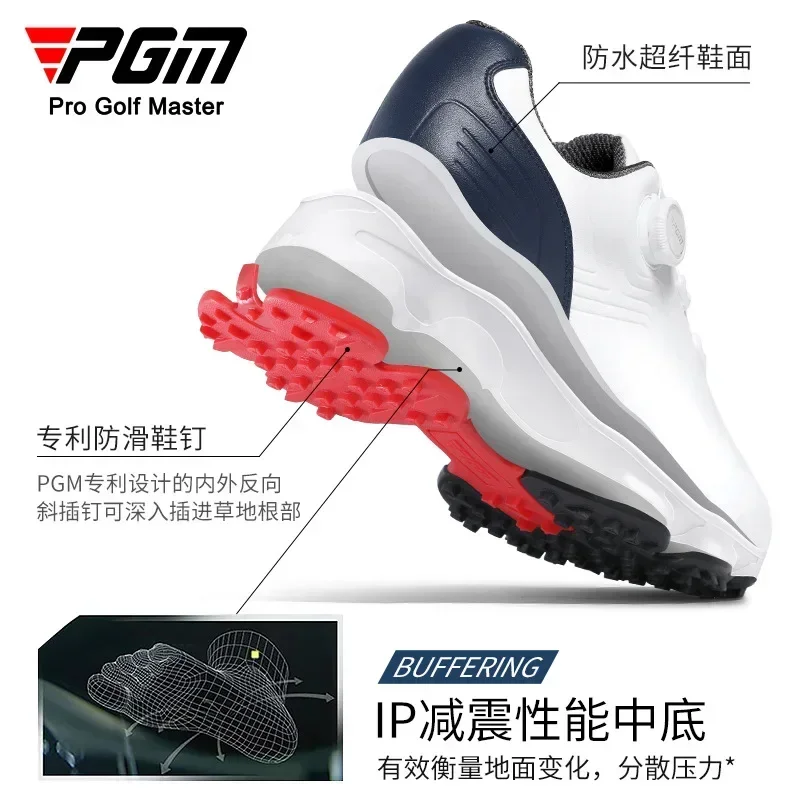 PGM Golf Men's Shoes Casual Sports Shoes Knob Lace Golf Shoes Men's Summer Waterproof Men's