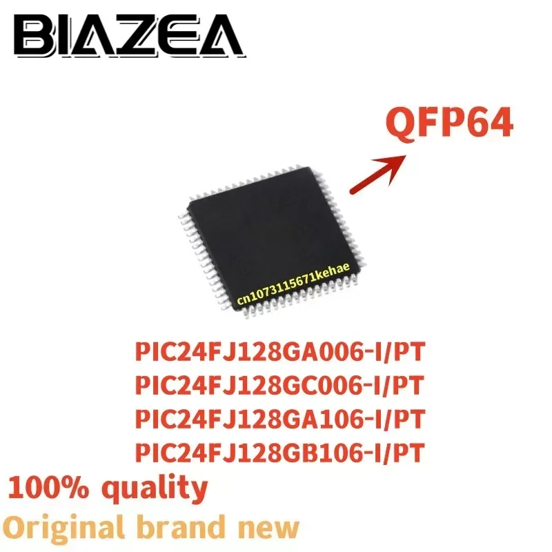 1piece PIC24FJ128GA006-I/PT PIC24FJ128GC006-I/PT PIC24FJ128GA106-I/PT PIC24FJ128GB106-I/PT QFP64 Chipset