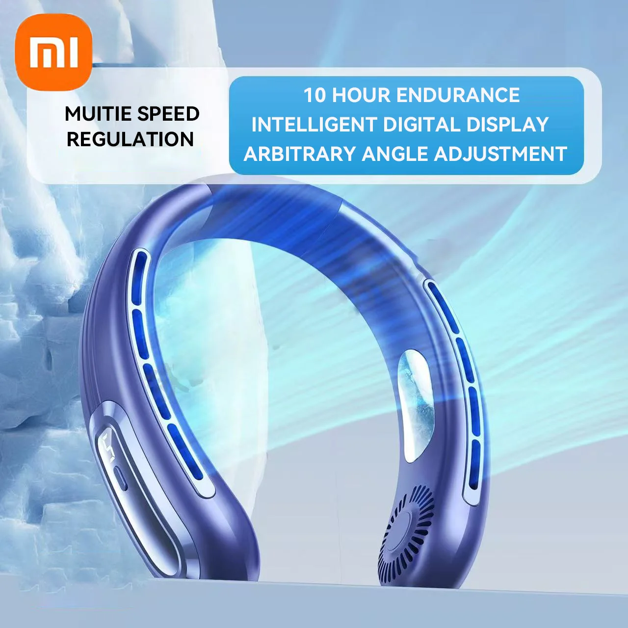 Xiaomi جديد المحمولة الرقبة مروحة صغيرة الكهربائية Ventilador الصامتة شريط حول ياقة الملابس يمكن ارتداؤها مروحة التبريد USB قابلة للشحن شريط حول ياقة الملابس مبرد الهواء