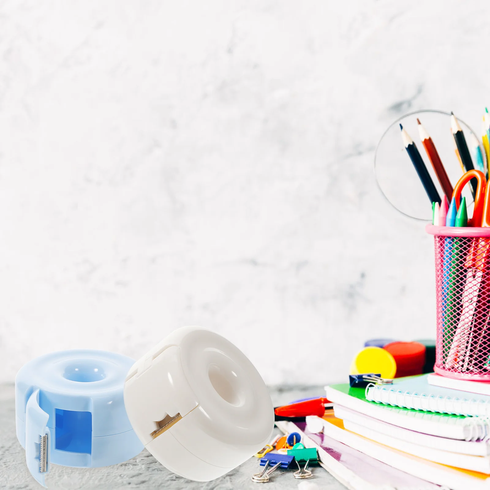 2 قطعة موزع الشريط المحمول أنيقة منظم مكتب حواف ناعمة العملي مكتب المدرسة المنزل استخدام هدية زميل العمل الأصدقاء