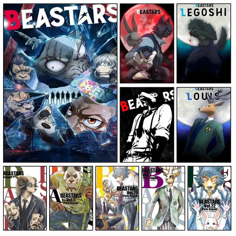 Anime BEASTARS Legoshi Furry Modern Poster Waterproof HD Modern Peel And Stick Wall Decor Bedroom Living Room Dorm Office