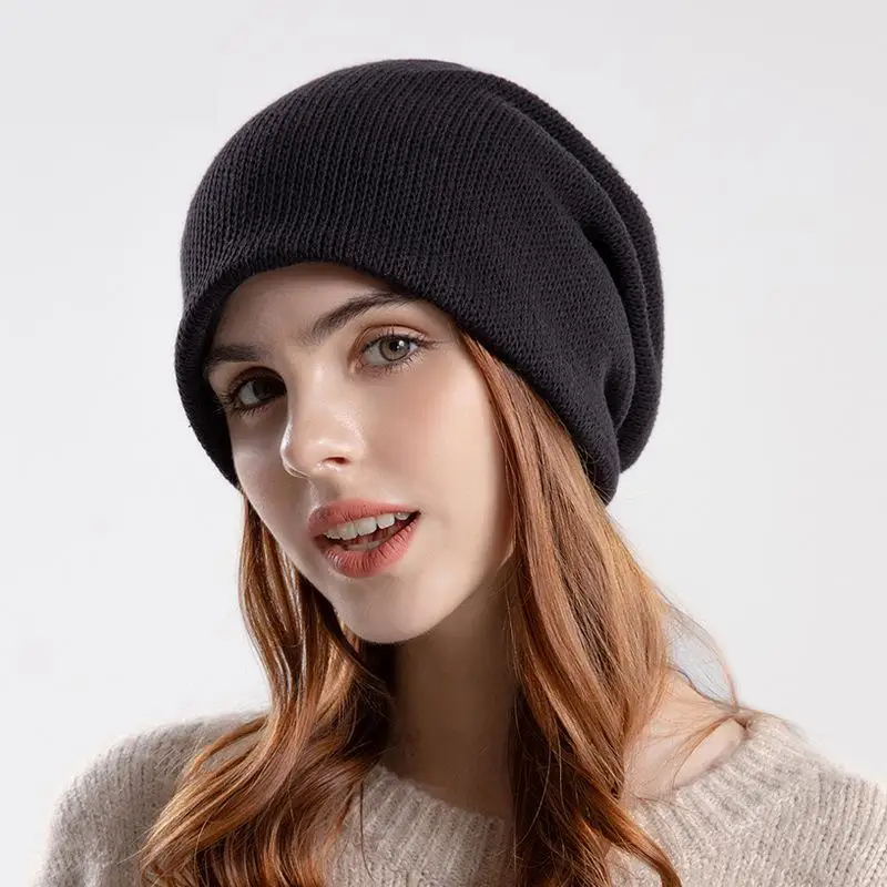 

COKK Women Hat Winter Knitted Beanie Solid Color Ear Protection Keep Warm Baggy Cap Casual Outdoor Bonnet Femme Gorro New Hats