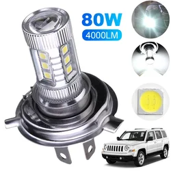 H4 LED Headlight IP67 Waterproof Super White LED Headlight Bulb 6000-6500K High Low Beam Driving Running Lamp 4000LM 80W 12V