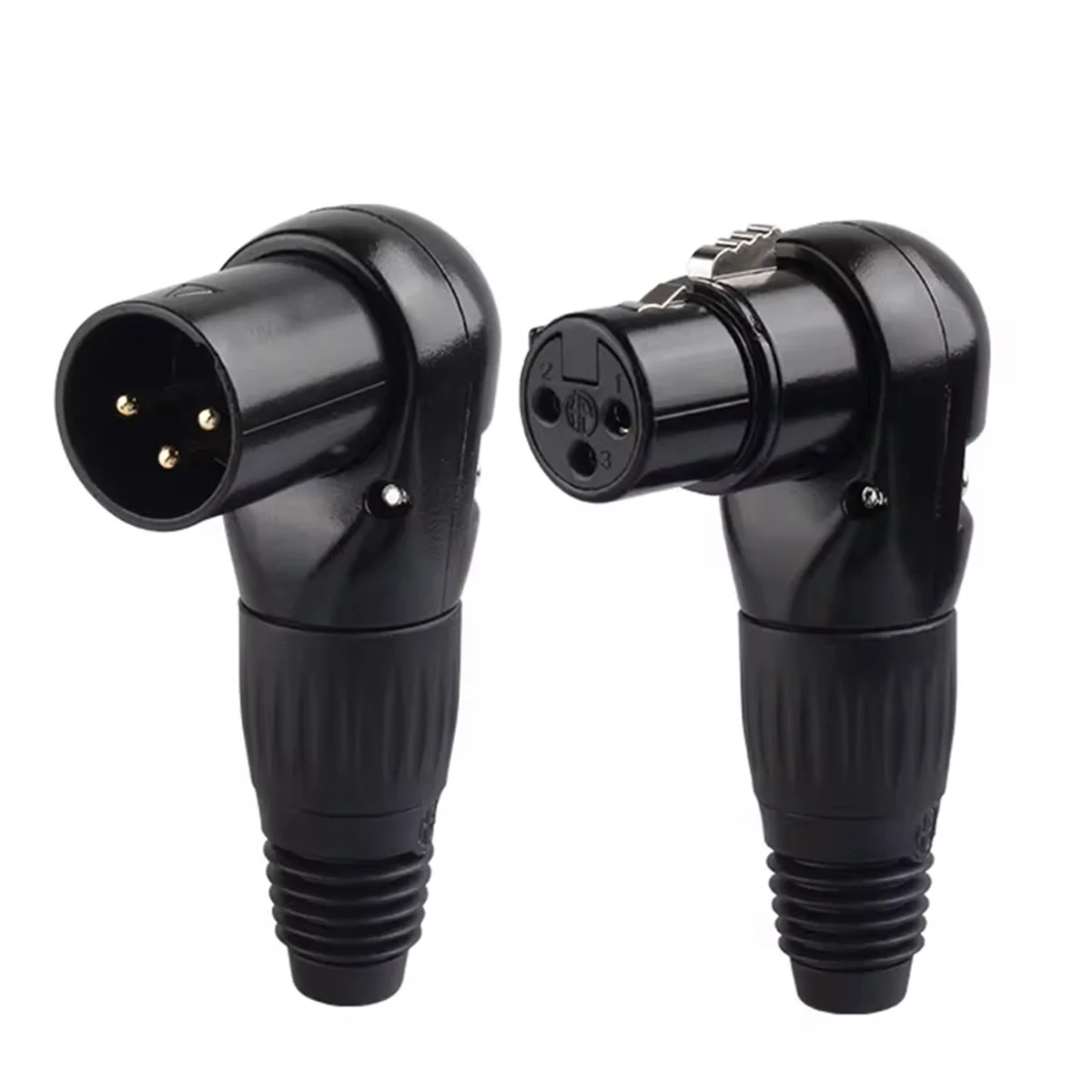 ABJG-L-Type 3 Pin XLR Male/ Female Connector Mic Cable 90 Degree Audio Wire Connector for Speaker