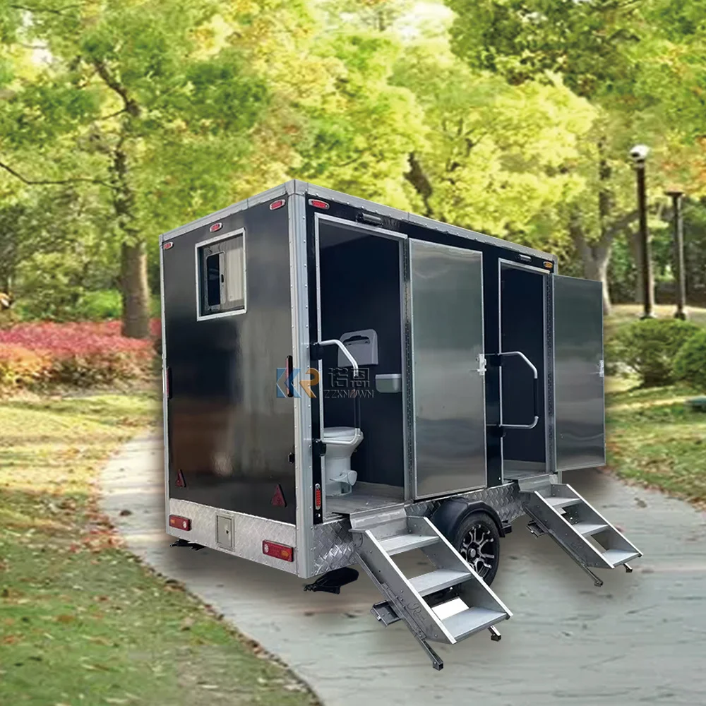 مقطورة المرحاض المتنقلة غرف الاستحمام مقطورات الحمام المحمولة مع المرحاض التخييم عربات المرحاض خارج مقطورة مرحاض