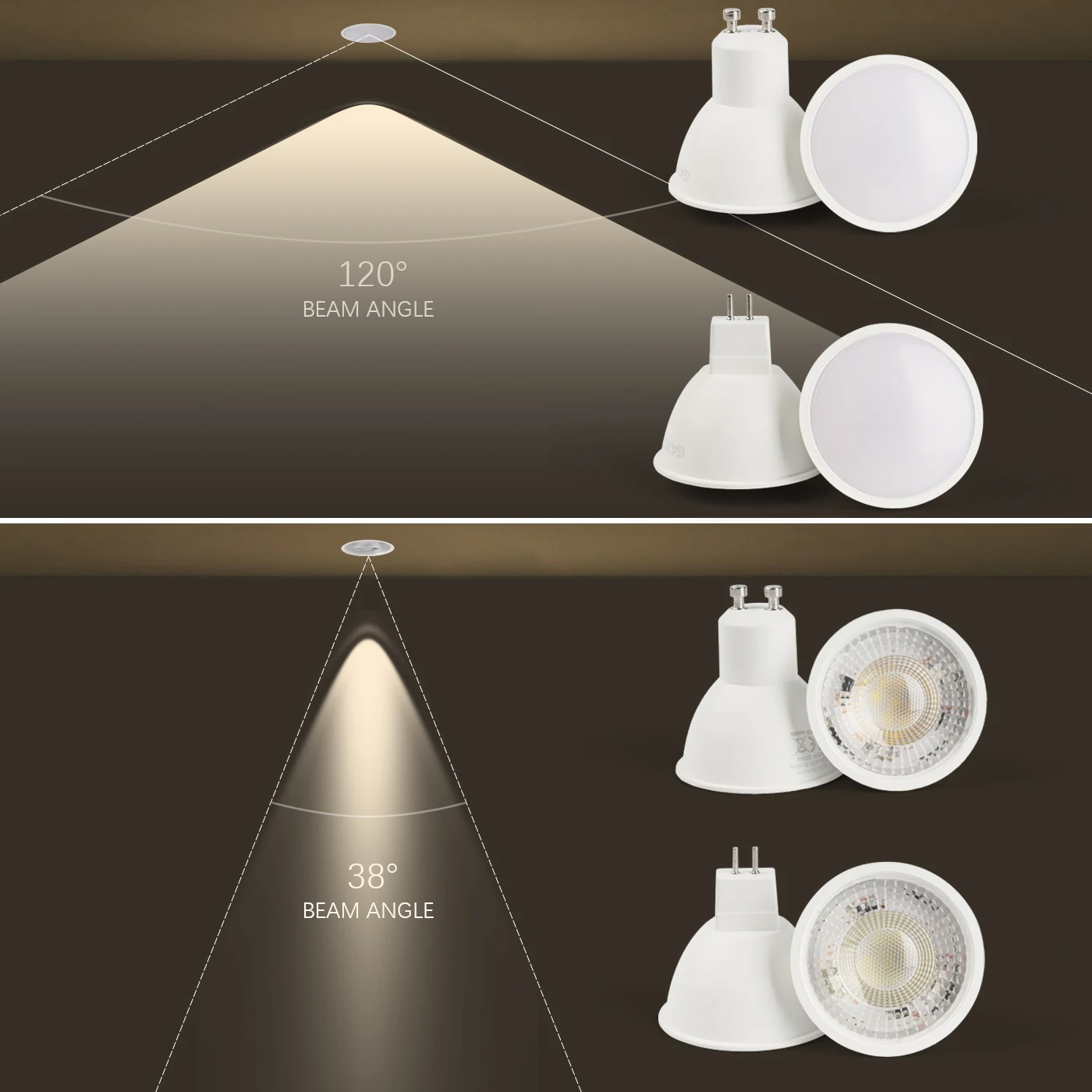 5-12 pièces LED spot lumière GU10 AC220V AC100-240V pas flUNICEF lumière blanche chaude 3W 5W 6W 7W 8W resubdivision 20W 30W50W lampe de courbure