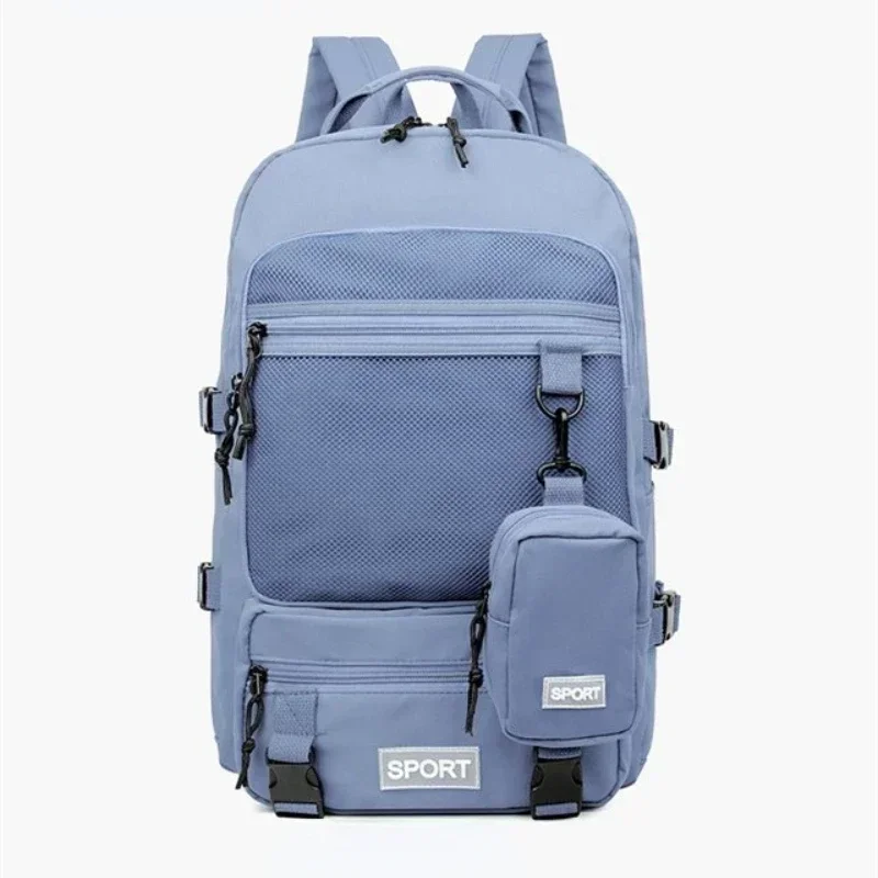 Mochila Oxford grande capacidade com zíper, softback casual, alça de ombro arqueada, cor sólida, novo produto, 2024