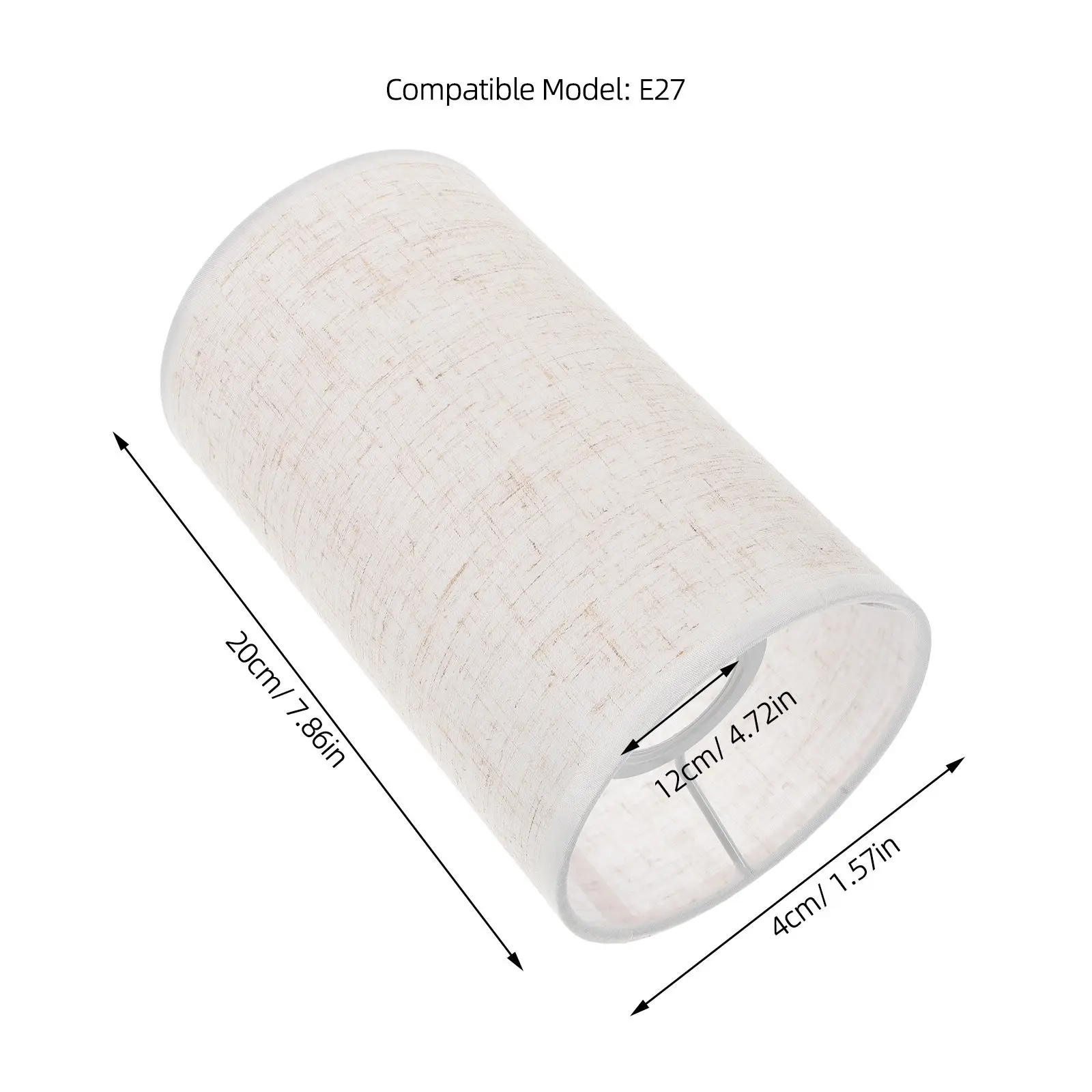 Small Cloth Lampshade Drum Type Indoor Light Cover 4Cm Hole Diameter Replacement Lamp Shade Wall Light Shade Accessory