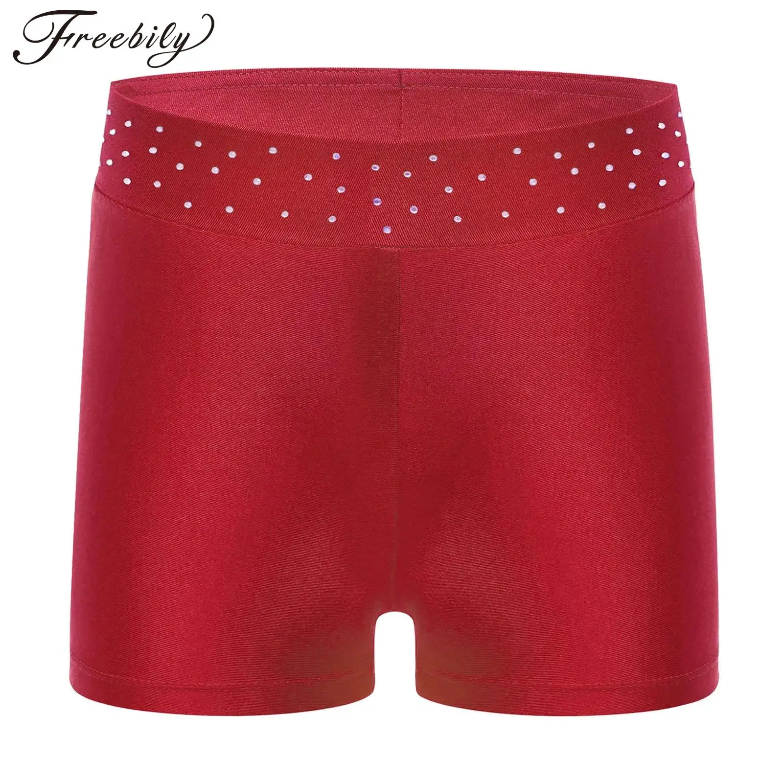 

Шорты для девочек для фигурного катания, акробатики, детские шорты с блестящими стразами для балета и танцев, детские штаны для гимнастики