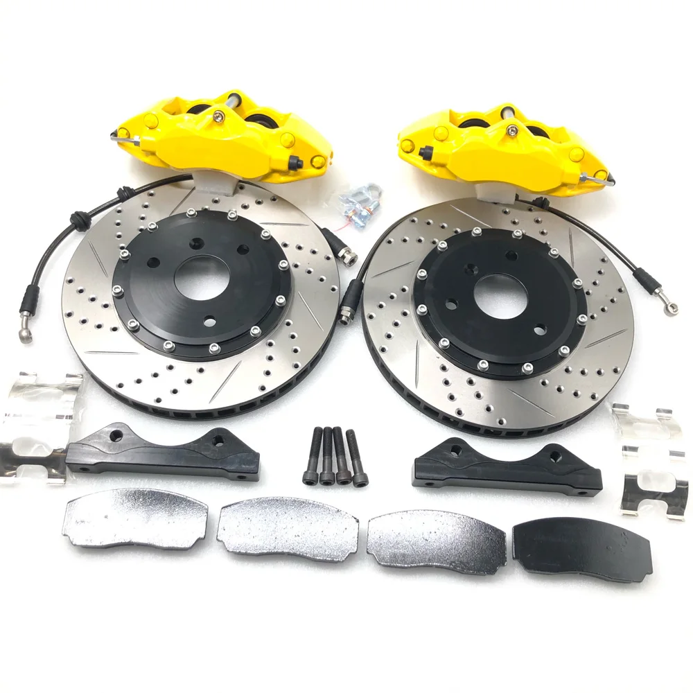 Jekit RACING Bremssattel 4-Kolben Bremssattel Vorne Disc Rotor 355x28MM 18 Zoll Rad Für GOLF 7 6 5 4 MK7 MK6 MK5 MK4