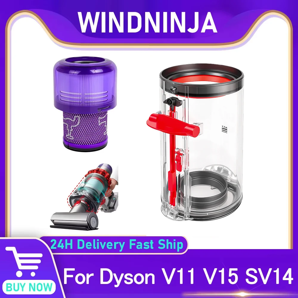 Upgraded Canister Replacement for Dyson V11 V15 SV14 SV15 SV22 Vacuum Cleaner Dust Bin with HEPA Filter Spare Part Dust Bucket