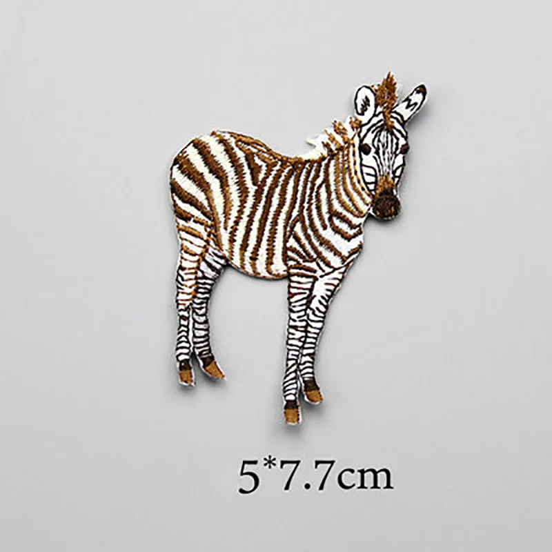 ملصقات حيوانات كرتونية للملابس ، إكسسوارات ديكور ذاتية الصنع ، مكواة على رقعة ، تطريز ، نمر ، فيل ، زرافة ، قطعة واحدة #6