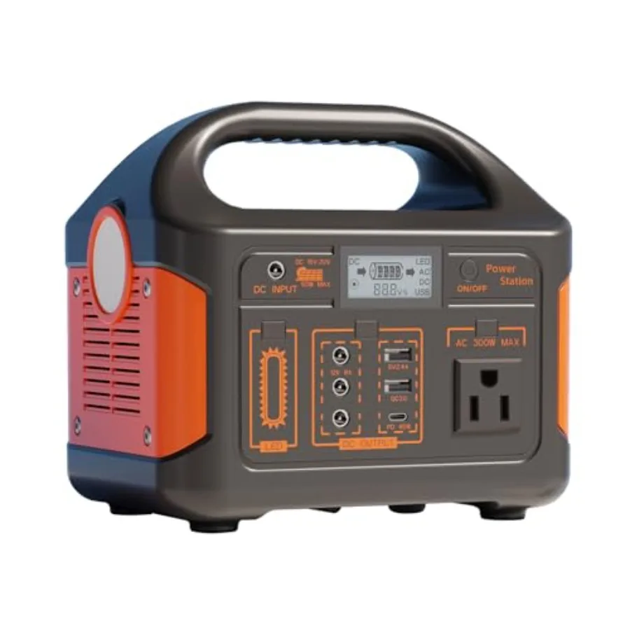 

Портативная электростанция, 256 Втч, LiFePO4, аккумулятор, 300 Вт, пиковая, 600 Вт, резервная литиевая батарея, солнечный генератор для улицы, кемпинга, путешествий