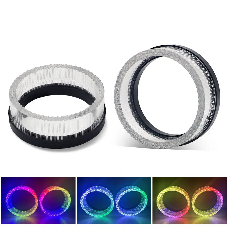 

Car Headlight Lens Angel Eye Halo Ring Decoration Cover Bluetooth 3.0G RGB Multi Color Upgrade