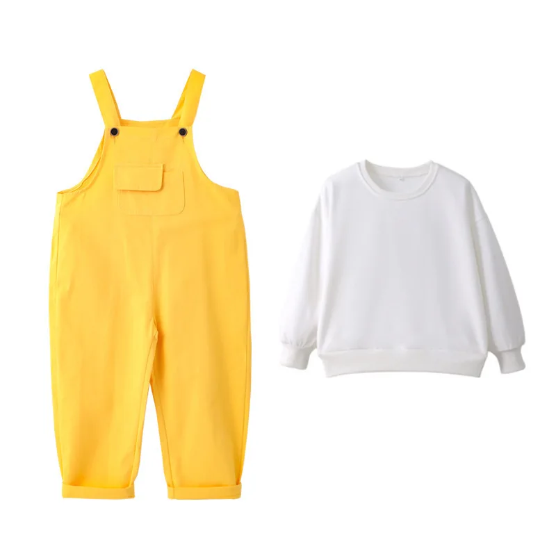 Children's autumn overalls and shorts set, boys' and girls' colorful suspenders, graduation photo and performance costumes