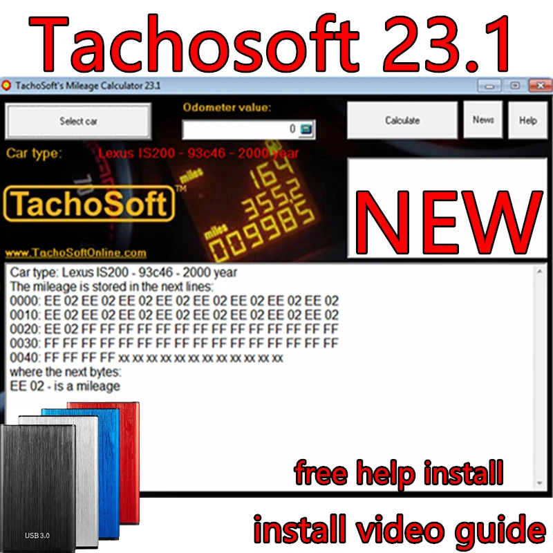 Картина 7: Горячая новинка 2026 года: Калькулятор пробега TachoSoft 23.1+ с неограниченной установкой + видеоинструкция по установке. Цифровой одометр TachoSoft V23.1.