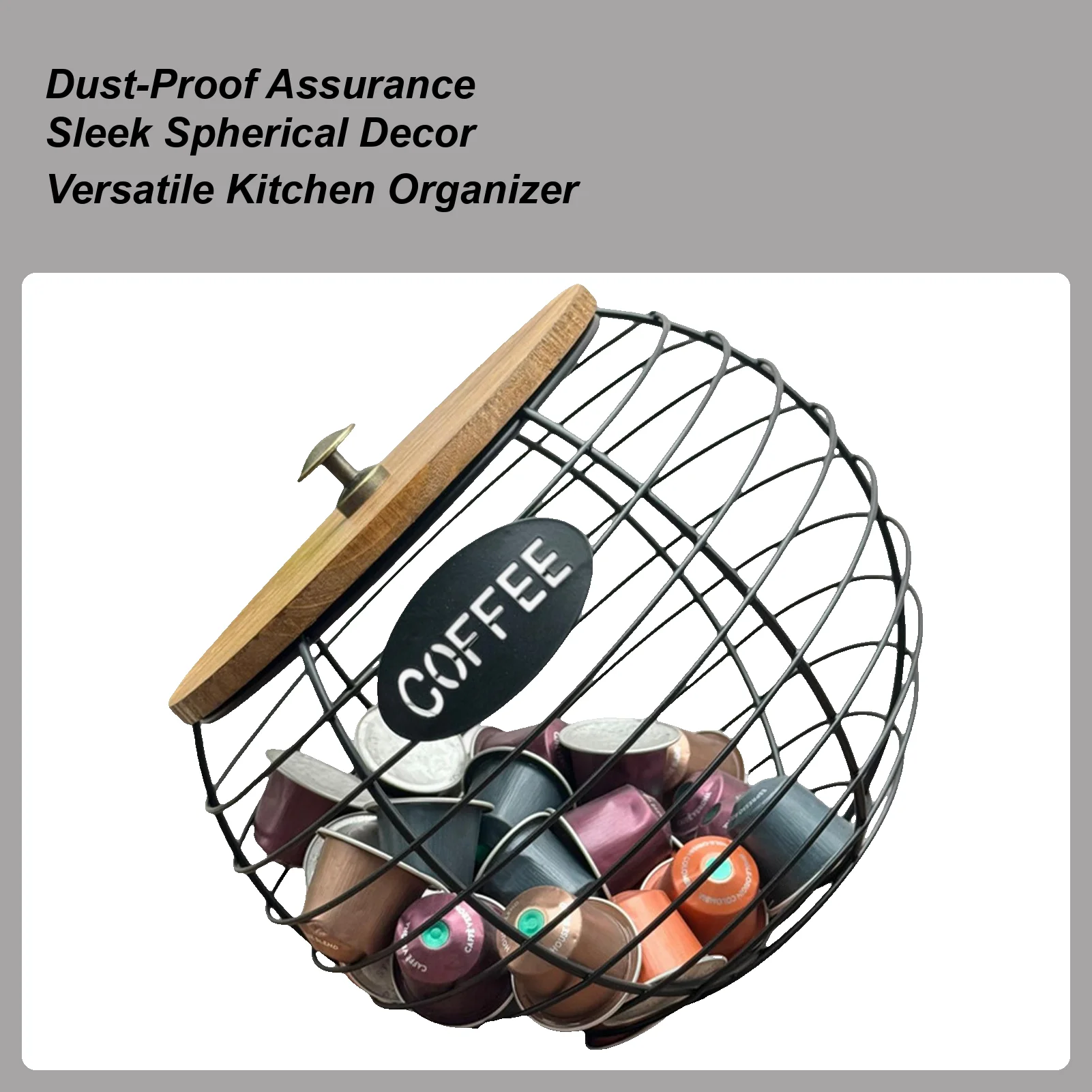 

Coffee Pod Holder With Lid Large Capacity Storage Coffee Pod Station For Kitchen Counter Living Room Party Bar Fruit Banana Pear