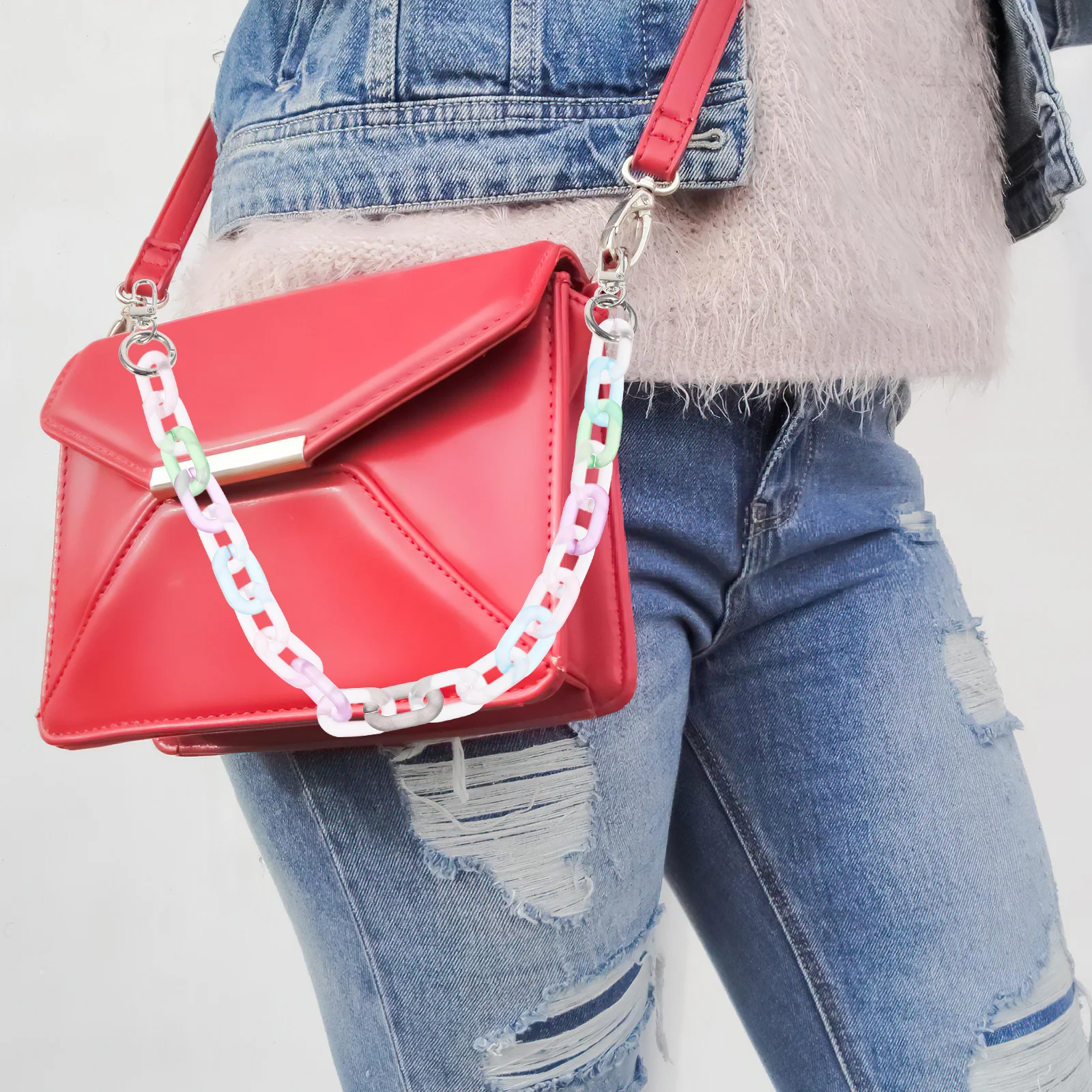 

Bag Chain for Handbags Wallet Replacement Purse Chain Strap Detachable Design Bright Fashionable Upgrade Your Outfit Accessory