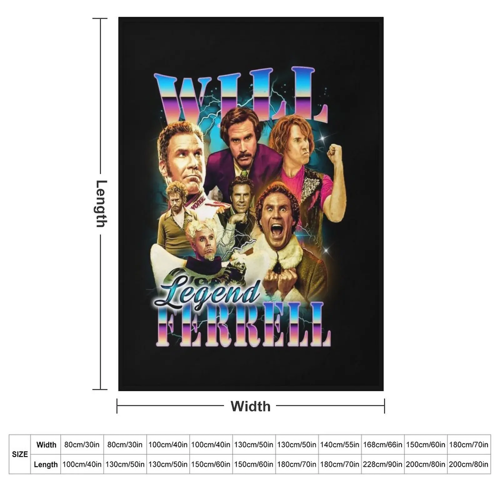 Will Ferrell - legend - 90's bootleg style design Throw Blanket Thin Loose Summer for babies Tourist Plaid Blankets