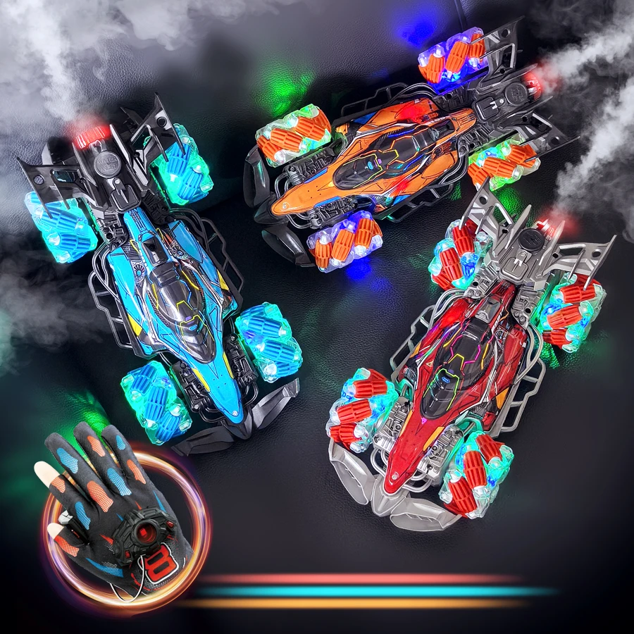 

Красочные огни, спрей, трюки, гонки, 4WD, сдвиг, 2,4G, беспроводная жестная индукционная гоночная гонка, игрушечный автомобиль с дистанционным управлением