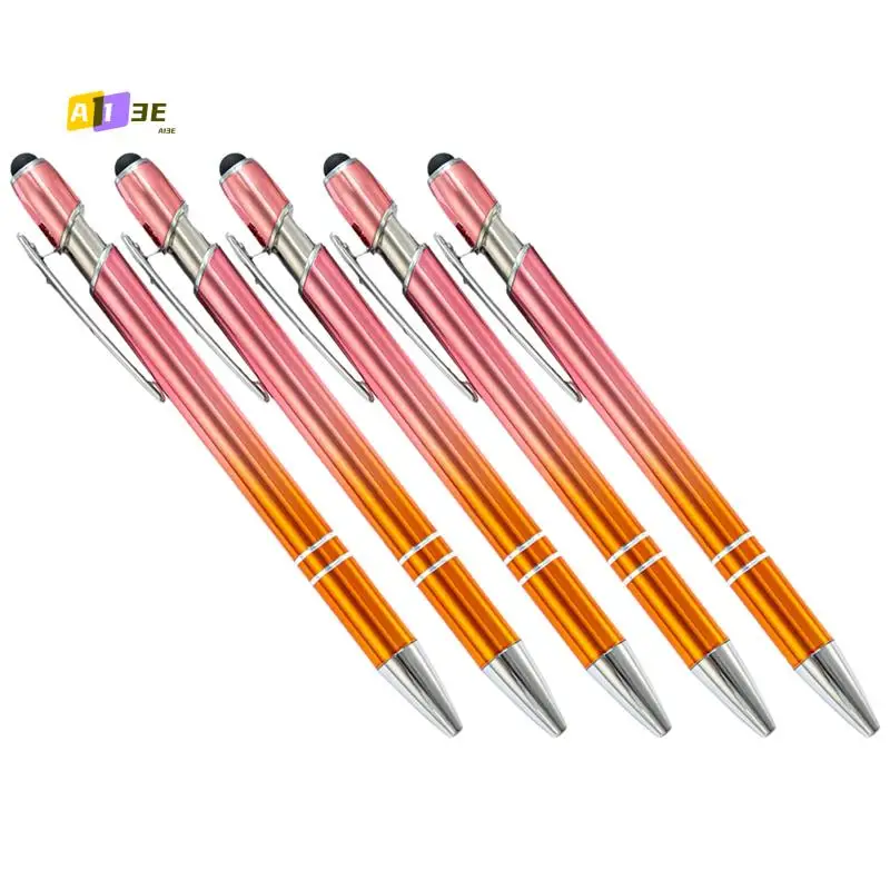 a13e-50pcs-gradient-metal-ballpoint-pens-touchscreen-ball-pen-for-writing-stationery-office-school-supplies