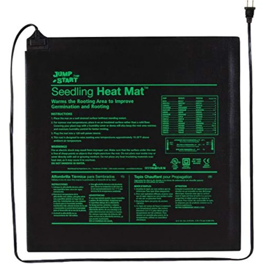 Jump Start 45 Watt UL Certified Seedlg Seedlg and Germation Heat Mat "" Black