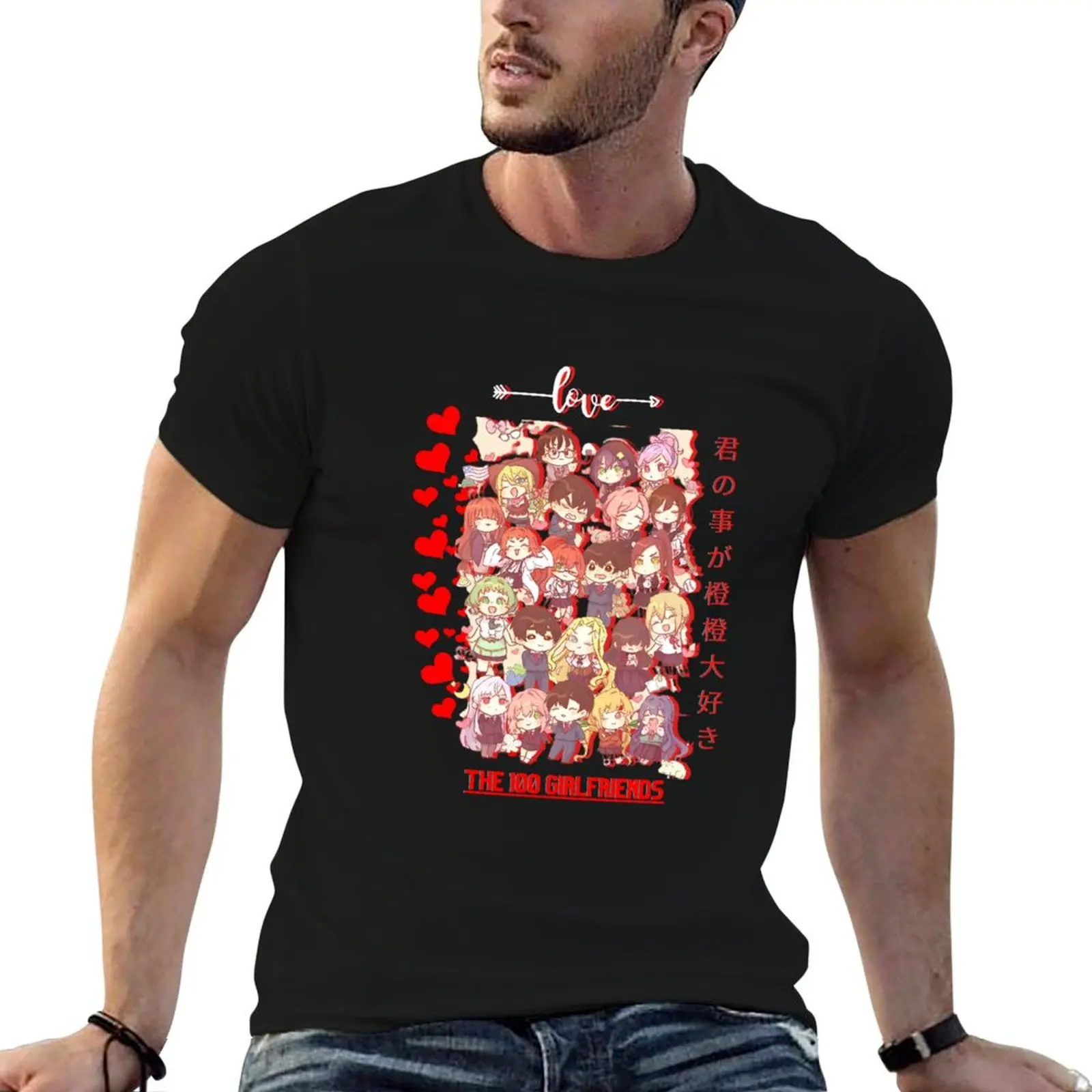 100 Girlfriends Who Really Love You , kimi no Koto ga Daidaidaidaidaisuki: , anime arth T-Shirt plus sizes Men's t shirts