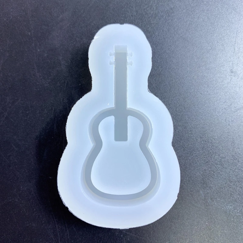 R3MC Cetakan Resin Silikon Cetakan Tuang Epoksi Gitar untuk Pembuatan Perhiasan Liontin DIY