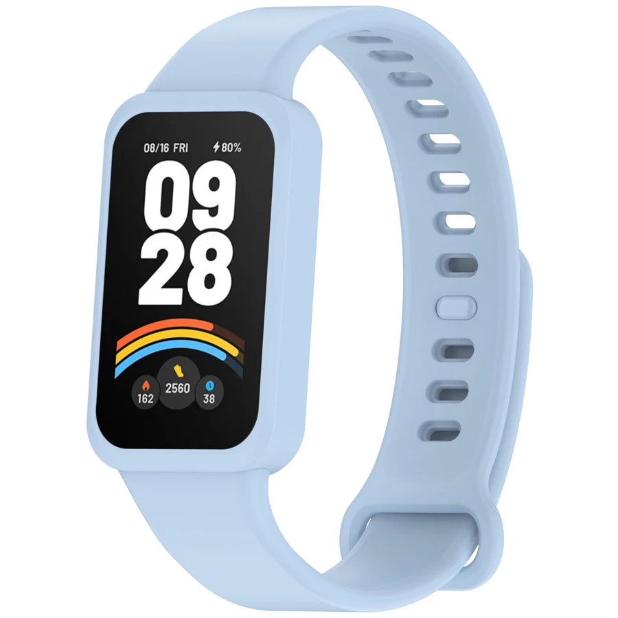 PC-hoesje + zachte siliconen band voor Xiaomi Smart Band 9 Active band Smartwatches polsbandjes armband voor Redmi Band 3 band