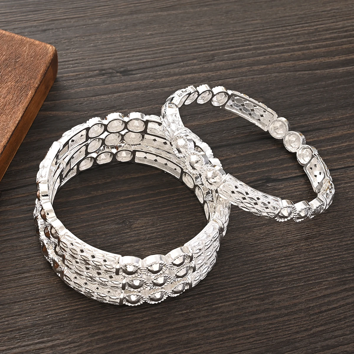 10mm Silver Color New Wedding Bangle For Women Bride CanOpen Bracelets Indian/Ethiopian/france/African/Dubai Jewelry gifts