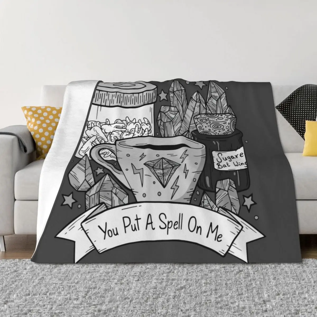 

You Put A Spell On Me - Coffee Illustration Throw Blanket Camping For Sofa Thin Cute Plaid Kid'S Blankets
