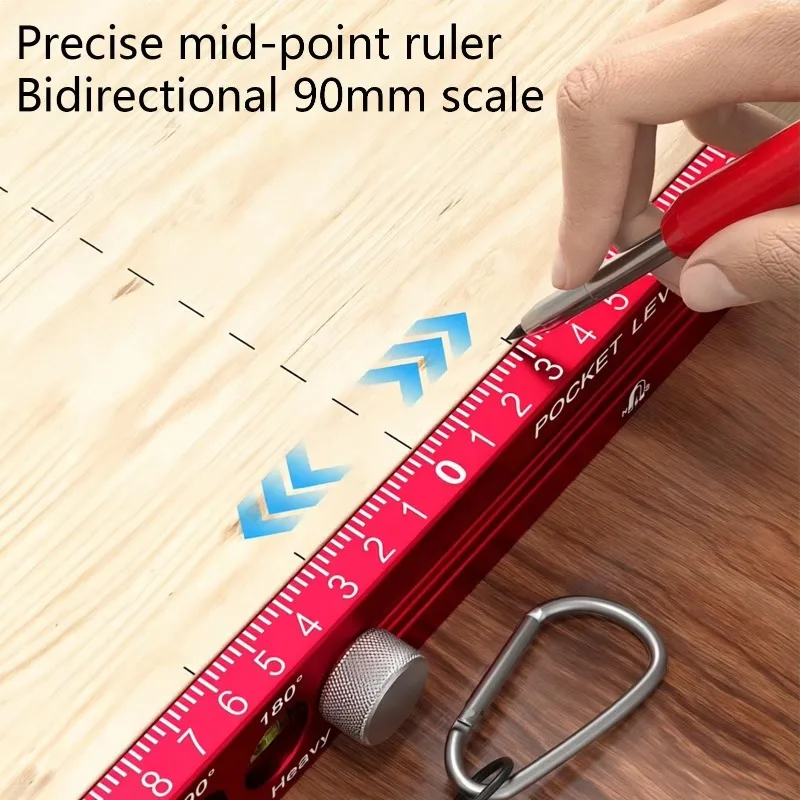 Woodworking Tools Magnetic Precision Pocket Ruler Slide Ruler Inch/Metric T-Track Metal Slide Stops Aluminum Precision Tool