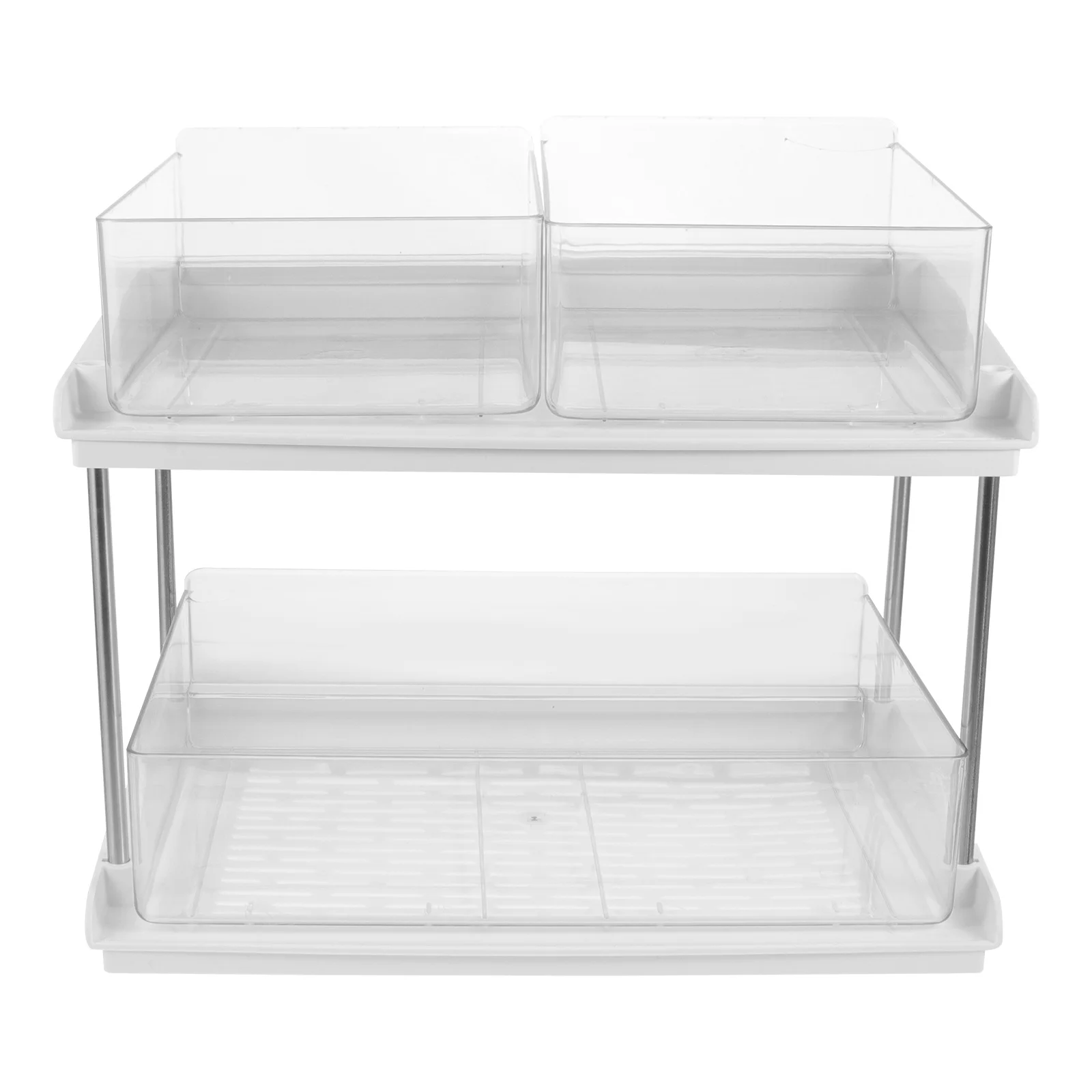 

Double-Layer Storage Rack Kitchen Storage Shelf Plastic Seasoning Bottles Holder Toiletries Holder Sundries Organizer