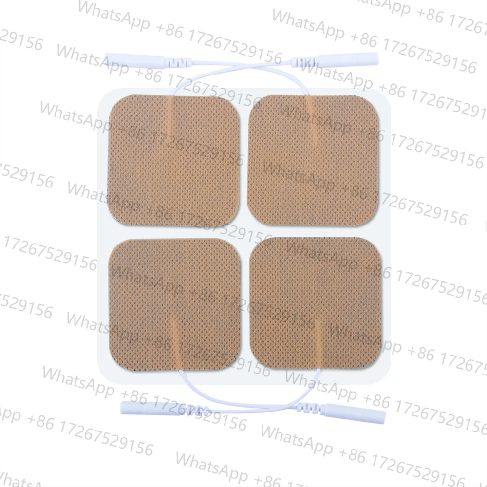 10 Pairs High Quality Brown Electrodes Pads With Plug Hole 2.0mm For TENS/EMS Digital Therapy Machine Size 5*5cm